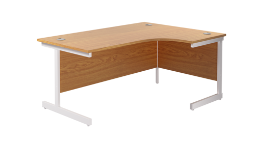 Single Upright Right Hand Radial Desk  1800 X 1200 Nova Oak/White