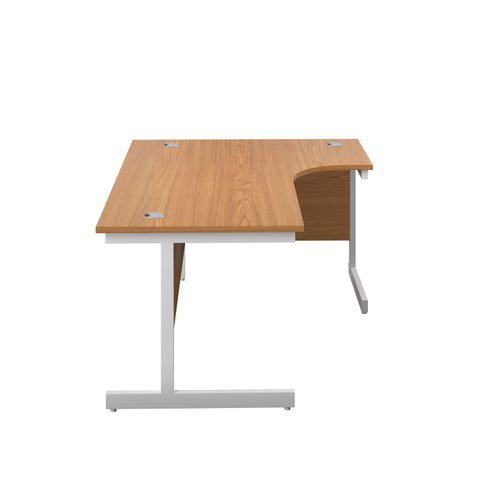 Single Upright Right Hand Radial Desk (FSC) 1800 X 1200 Nova Oak/White