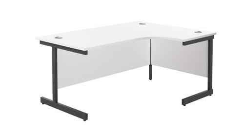 Single Upright Right Hand Radial Desk (FSC) 1800 X 1200 White/Black