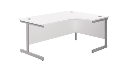 Single Upright Right Hand Radial Desk 1800 X 1200 White/Silver