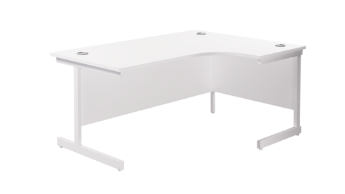 Single Upright Right Hand Radial Desk  1800 X 1200 White/White