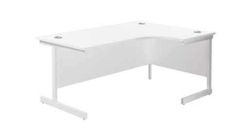 Single Upright Right Hand Radial Desk 1800 X 1200 White/White