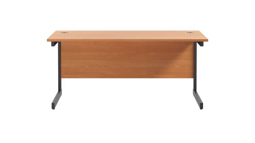 SU1860RECBEBK | The Single Upright Rectangular Desk, with its sleek and stylish design, this Modern cantilever leg rectangular office desk is available in white, black and silver legs to suit any decor. The desk comes with cable ports supplied as a standard, making it easy to keep your workspace tidy and organised. The adjustable feet ensure that the desk is level on uneven floors, while the included modesty panels provide privacy and a professional look. Whether you're working from home or in the office, our Single Upright Rectangular Desk is the ideal choice for a comfortable and productive workspace.
