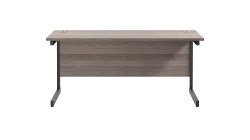 SU1860RECGOBK | The Single Upright Rectangular Desk, with its sleek and stylish design, this Modern cantilever leg rectangular office desk is available in white, black and silver legs to suit any decor. The desk comes with cable ports supplied as a standard, making it easy to keep your workspace tidy and organised. The adjustable feet ensure that the desk is level on uneven floors, while the included modesty panels provide privacy and a professional look. Whether you're working from home or in the office, our Single Upright Rectangular Desk is the ideal choice for a comfortable and productive workspace.