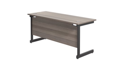 SU1860RECGOBK | The Single Upright Rectangular Desk, with its sleek and stylish design, this Modern cantilever leg rectangular office desk is available in white, black and silver legs to suit any decor. The desk comes with cable ports supplied as a standard, making it easy to keep your workspace tidy and organised. The adjustable feet ensure that the desk is level on uneven floors, while the included modesty panels provide privacy and a professional look. Whether you're working from home or in the office, our Single Upright Rectangular Desk is the ideal choice for a comfortable and productive workspace.