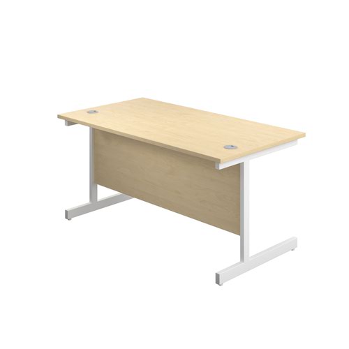 1800X600 Single Upright Rectangular Desk Maple-White