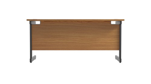 SU1860RECNOBK | The Single Upright Rectangular Desk, with its sleek and stylish design, this Modern cantilever leg rectangular office desk is available in white, black and silver legs to suit any decor. The desk comes with cable ports supplied as a standard, making it easy to keep your workspace tidy and organised. The adjustable feet ensure that the desk is level on uneven floors, while the included modesty panels provide privacy and a professional look. Whether you're working from home or in the office, our Single Upright Rectangular Desk is the ideal choice for a comfortable and productive workspace.