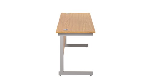 Single Upright Rectangular Desk: 600mm Deep (FSC) 1800 X 600 Nova Oak/Silver