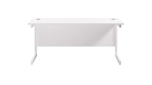 Single Upright Rectangular Desk 600mm Deep 1800 X 600 White White County Office Supplies