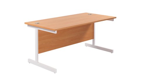 Single Upright Rectangular Desk: 800mm Deep (FSC) 1800 X 800 Beech/White