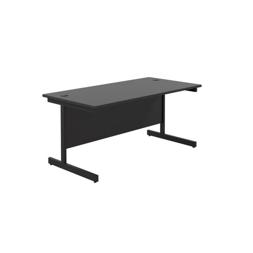 Single Upright Rectangular Desk: 800mm Deep 1800 X 800 Black/Black