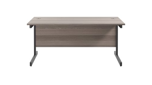 SU1880RECGOBK | The Single Upright Rectangular Desk, with its sleek and stylish design, this Modern cantilever leg rectangular office desk is available in white, black and silver legs to suit any decor. The desk comes with cable ports supplied as a standard, making it easy to keep your workspace tidy and organised. The adjustable feet ensure that the desk is level on uneven floors, while the included modesty panels provide privacy and a professional look. Whether you're working from home or in the office, our Single Upright Rectangular Desk is the ideal choice for a comfortable and productive workspace.