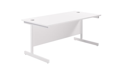 Single Upright Rectangular Desk: 800mm Deep (FSC) 1800 X 800 White/White