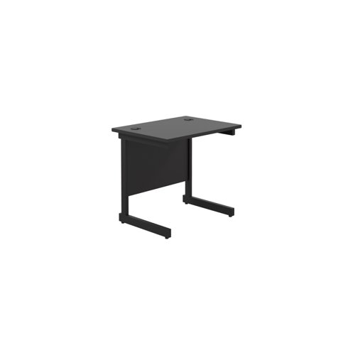 Single Upright Rectangular Desk: 600mm Deep (FSC) 800 X 600 Black/Black