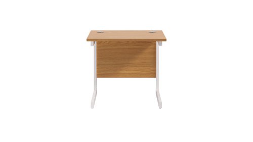 Single Upright Rectangular Desk: 600mm Deep (FSC) 800 X 600 Nova Oak/White