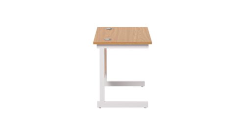 Single Upright Rectangular Desk: 600mm Deep (FSC) 800 X 600 Nova Oak/White