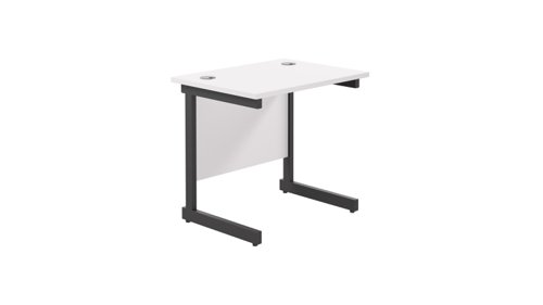 Single Upright Rectangular Desk: 600mm Deep (FSC) 800 X 600 White/Black