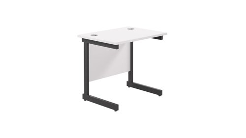 Single Upright Rectangular Desk: 600mm Deep 800 X 600 White/Black