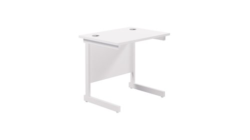 Single Upright Rectangular Desk: 600mm Deep 800 X 600 White/White