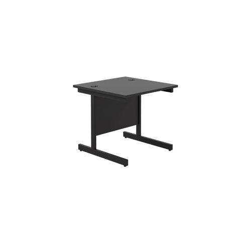 Single Upright Rectangular Desk: 800mm Deep 800 X 800 Black/Black