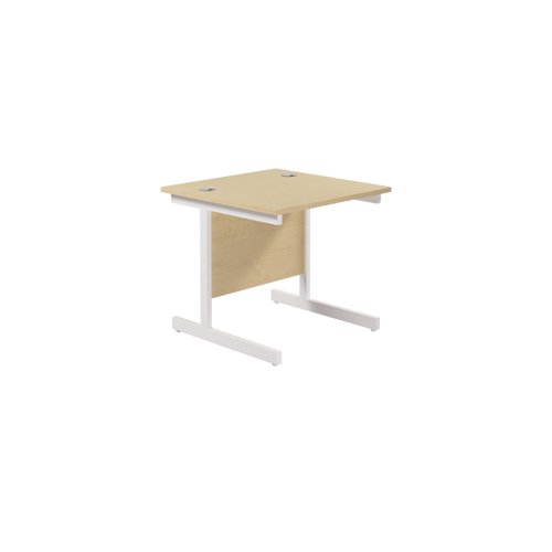 Single Upright Rectangular Desk: 800mm Deep (FSC) 800 X 800 Maple/White