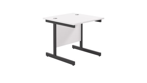 Single Upright Rectangular Desk: 800mm Deep 800 X 800 White/Black