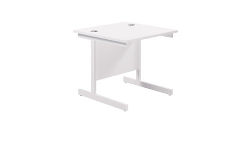 Single Upright Rectangular Desk: 800mm Deep (FSC) 800 X 800 White/White