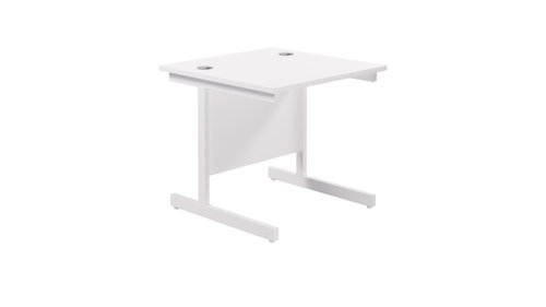 Single Upright Rectangular Desk: 800mm Deep 800 X 800 White/White