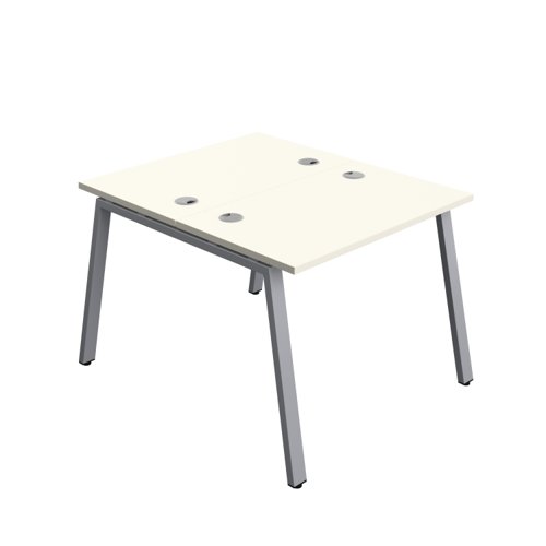 Synergy Bench with Cable Ports: 2 Person (FSC) : A-Frame Leg : 1000 600 White/Silver
