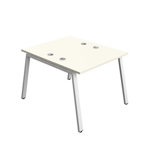 Synergy Bench with Cable Ports: 2 Person (FSC) : A-Frame Leg : 1000 600 White/White
