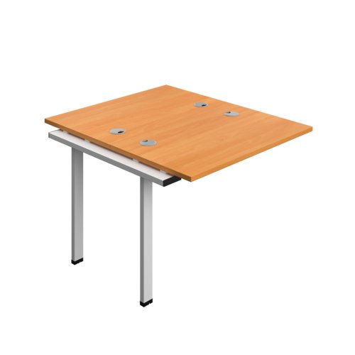 Synergy Bench Extension with Cable Ports: 2 Person (FSC) : 1000 600 Beech/Silver