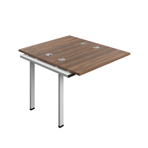 Synergy Bench Extension with Cable Ports: 2 Person (FSC) : 1000 600 Dark Walnut/Silver