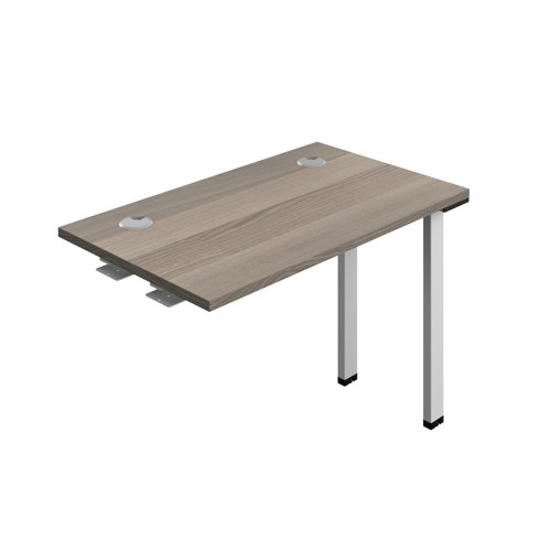 Synergy Bench Extension with Cable Ports: 1 Person (FSC) : 1000 600 Grey Oak/Silver