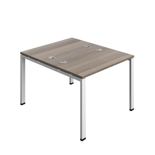 Synergy Bench with Cable Ports: 2 Person (FSC) : Goal Post Leg : 1000 600 Grey Oak/White