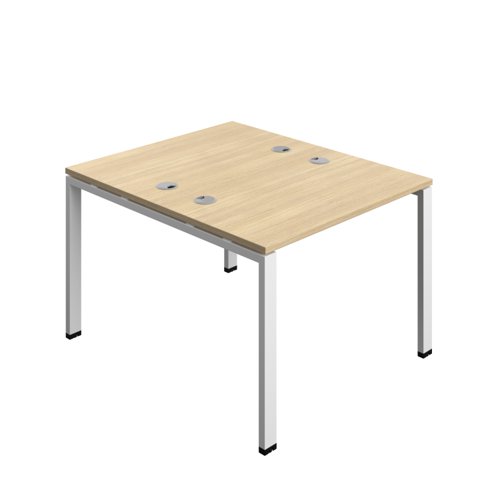 Synergy Bench with Cable Ports: 2 Person (FSC) : Goal Post Leg : 1000 600 Nova Oak/White