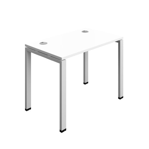 Synergy Bench with Cable Ports: 1 Person (FSC) : Goal Post Leg : 1000 600 White/Silver