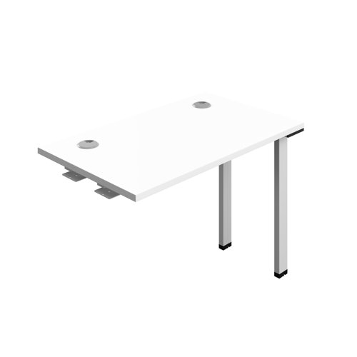 Synergy Bench Extension with Cable Ports: 1 Person (FSC) : 1000 600 White/Silver