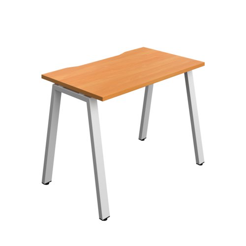 Synergy Bench with Cut Out: 1 Person (FSC) : A-Frame Leg : 1000 700 Beech/Silver