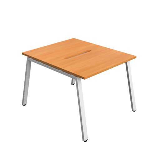 Synergy Bench with Cut Out: 2 Person (FSC) : A-Frame Leg : 1000 700 Beech/White