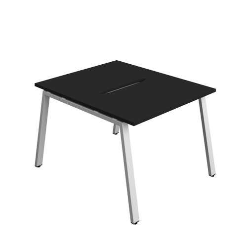 Synergy Bench with Cut Out: 2 Person (FSC) : A-Frame Leg : 1000 700 Black/Silver