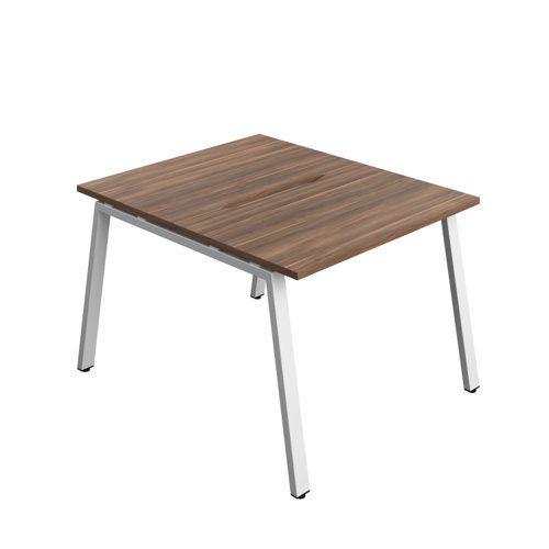 Synergy Bench with Cut Out: 2 Person (FSC) : A-Frame Leg : 1000 700 Dark Walnut/White
