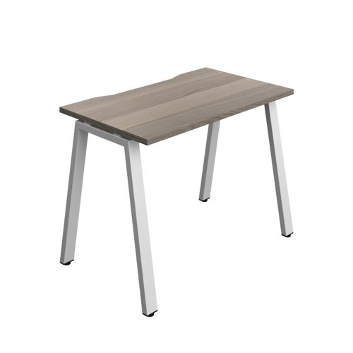 Synergy Bench with Cut Out: 1 Person (FSC) : A-Frame Leg : 1000 700 Grey Oak/Silver
