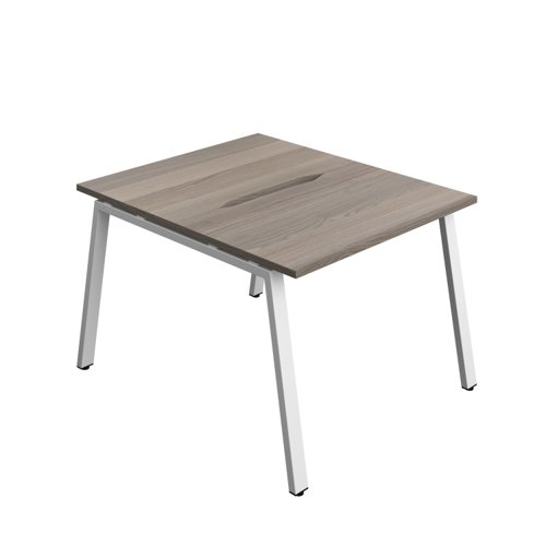 Synergy Bench with Cut Out: 2 Person (FSC) : A-Frame Leg : 1000 700 Grey Oak/White
