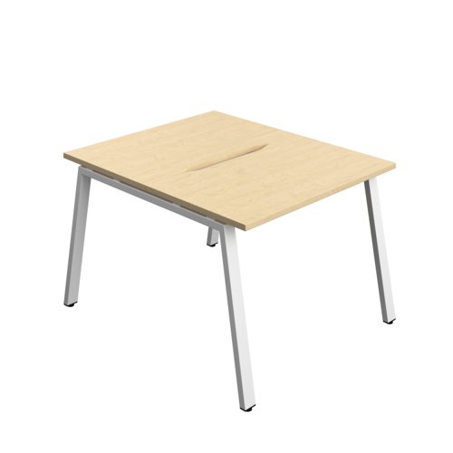 Synergy Bench with Cut Out: 2 Person (FSC) : A-Frame Leg : 1000 700 Maple/White