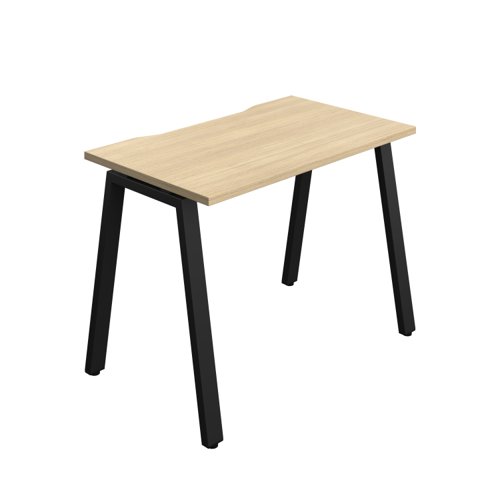 Synergy Bench with Cut Out: 1 Person (FSC) : A-Frame Leg : 1000 700 Nova Oak/Black