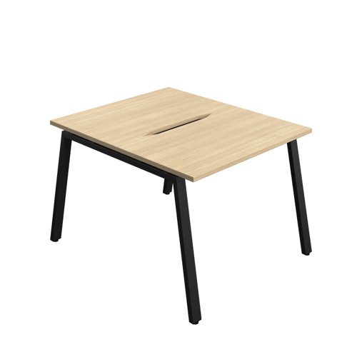 Synergy Bench with Cut Out: 2 Person (FSC) : A-Frame Leg : 1000 700 Nova Oak/Black