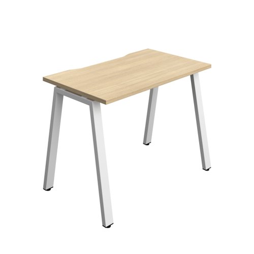 Synergy Bench with Cut Out: 1 Person (FSC) : A-Frame Leg : 1000 700 Nova Oak/White