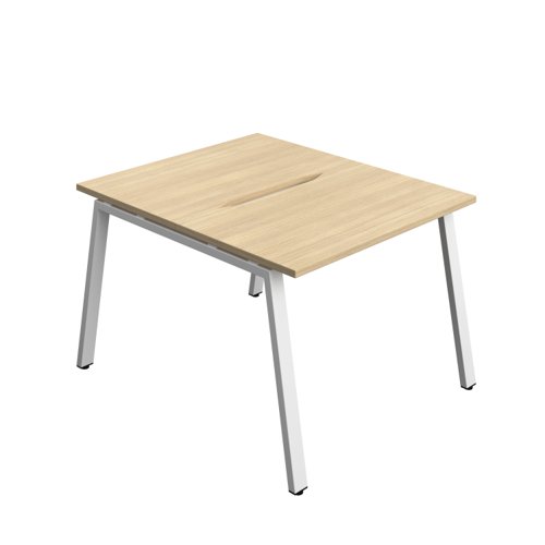Synergy Bench with Cut Out: 2 Person (FSC) : A-Frame Leg : 1000 700 Nova Oak/White