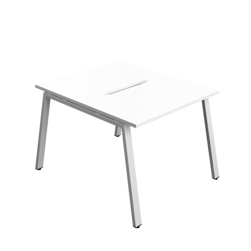 Synergy Bench with Cut Out: 2 Person (FSC) : A-Frame Leg : 1000 700 White/Silver