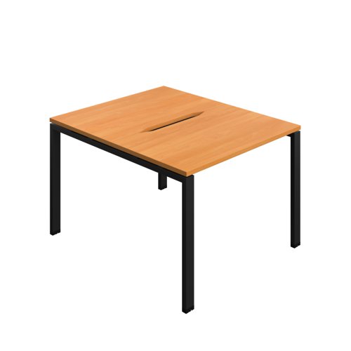 Synergy Bench with Cut Out: 2 Person (FSC) : Goal Post Leg : 1000 700 Beech/Black